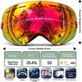 thumbnail image 2 of Juli Ski Goggles,Winter Snow Sports Snowboard Goggles with Anti-Fog Lens BNC, 2 of 6