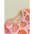 thumbnail image 2 of ZAXARRA Bébé Fille Vêtements Fleur Citrouille Impression Col Rond Sweat-Shirt à Manches Longues Pantalons Ensemble 2Pcs Automne Tenues, 2 of 7