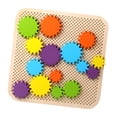 thumbnail image 2 of Juego de engranajes Juega de engranajes giratorios de madera para niños Construcción de niños Herramienta de desarrollo cognitivo de juguete para, 2 of 9