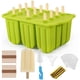 thumbnail image 1 of Moldes para Paletas de Hielo Silicona 12 Cavidades, Juego de Hielos Molde con Embudo, Sin BPA y Reutilizables, Ideal para Helado, Cepillos y Palos, Color Verde, 1 of 4