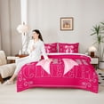 thumbnail image 4 of Erosebridal Girls Cheerleading Bow Twin Bedding Sets 7-Piece,Teens Gymnastics Cheerleader Bowknot Bedding Comforter Set,Lightweight Room Decor, 4 of 6