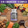 thumbnail image 4 of Clean Nutraceuticals Magnesium Complex with Magnesium Glycinate Citrate Malate Oxide Taurate Aspartate Orotate & Mag Chloride, Zinc Copper Manganese & Vitamin C B1 B2 B6 B12 Complex - 1Pack, 4 of 8