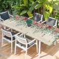 thumbnail image 2 of Watercolor Roses Table Cloths for 8 Foot Rectangle Tables, Spring Flowers Leaves Butterflies Beige Patio Waterproof Elastic Fitted Tablecloths, Washable Rectangular Table Cover for Camping, 2 of 8