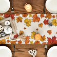 thumbnail image 2 of Smile Maple Leaves Fall Table Runner, Seasonal Autumn Kitchen Dining Table Decoration for Home Party Decor 13x72 Inch, 2 of 7