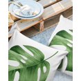 thumbnail image 2 of Tropical Plant Turtle Leaves Outdoor Pillow Covers Set of 2, Decorative Waterproof Throw Pillow Case, Green Watercolor Leaf Cotton Linen Soft Cozy Cushion Pillowcases, 2 of 6