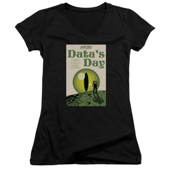 Star Trek Tng Season 4 Episode 11 Junior Women's V-Neck T-Shirt Black