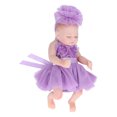 thumbnail image 3 of Muñeca Reborn de 10 pulgadas, muñeca de juguete realista de silicona suave para dormir con hermoso vestido, ropa púrpura, 3 of 14