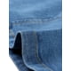 thumbnail image 5 of Chaquetas de talgrande pamujer Blazer de solade denim elástico con bloque de color en contraste azul medio XL, 5 of 5