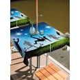 thumbnail image 2 of Outdoor Tablecloth with Umbrella Hole for Patio/Picnic/Party/Camping, Football Match Waterproof Table Cloth Square Cover Washable, Ball Stadium Gaming Goal Silhouette (54"x 54"), 2 of 9