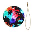 thumbnail image 2 of Adorno navideño colgante con salpicaduras de acuarela para árbol de Navidad que concientiza sobre el autismo: adornos navideños colgantes de cerámica para las fiestas: ideas para regalar adornos, 2 of 8