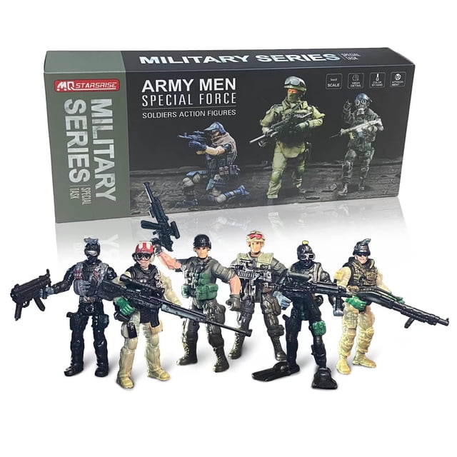 Set de juguetes militares MQSTARSRISE Army Men para niños de 4 a 7 años con armas