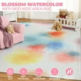 thumbnail image 3 of Watercolor Abstract Flatwoven Polyester Indoor Anti-Skid Kids' Area Rug , 5' x 7'6", Rose Pink, 3 of 13