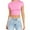 Pink, variant on Kureaily Womens Summer Short Sleeve Cute Crop Tops Casual Basic Crewneck Slim Fit T Shirts Summer Lightweight T-Shirts