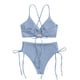 thumbnail image 4 of Traje de baño de 2 piezas para mujer, trajes de baño para mujer, traje de baño de una pieza con estampado de rayas para mujer, bikini, ropa de playa para nadar, traje de baño para mujer, 4 of 5