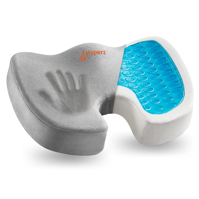Cojín de Gel para Asiento, Cojín Ergonómico para Ciática, Coxis y Espalda, Espuma Viscoelástica, Cojín de Silla Ortopédico HYPERZ 1