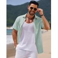 thumbnail image 4 of COOFANDY Men's Cotton Linen Summer Shirts Short Sleeve Beach Button Up Shirts Casual Shirt Loose Fit Shirts, 4 of 6