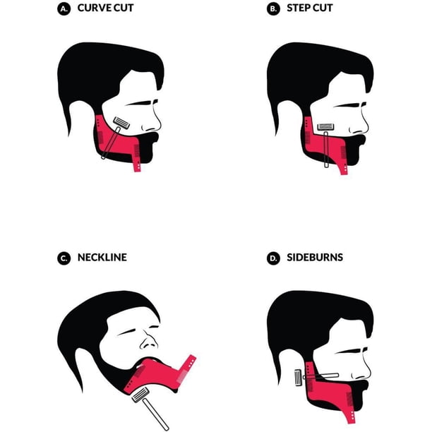 professional beard stencil,beard shapes for chin beard, sideburns
