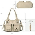 thumbnail image 2 of KL928 Women Large Purses Multi-Pocket Handbags PU Leather Tote Bag, 2 of 5