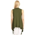thumbnail image 5 of Made by Johnny Women's Lightweight Sleeveless Draped Open Cardigan XL OLIVE, 5 of 6
