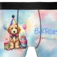 thumbnail image 4 of Happy Birthday Cute Puppy Goldendoodle with Cake Gifts Party Hat All Over Print Boxer Briefs Underwear for Men Dad Doodle Dog Lover Gifts Idea - 00029, 4 of 6