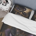 thumbnail image 4 of Designart "Elegant Black and Gold Violets II" Floral & Botanical Bedding Covert Set - Violet Black Floral Bed Set With 1 Sham, 4 of 6