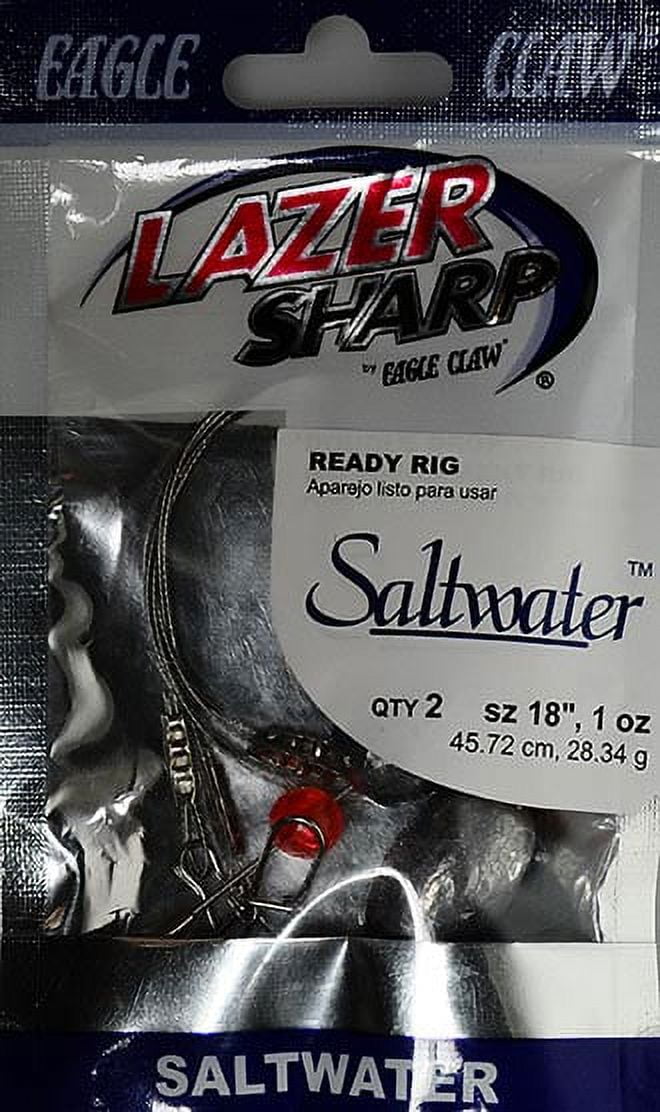 (4 pack) Eagle Claw 18" Ready Rig with 1 oz. Egg Sinker, 2 Pack Fishing Rig
