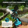 thumbnail image 5 of VIOLEWORKS 4 inch Mini Chainsaw Cordless Electric One-Hand Chain Saw with 1 Battery Portable Pruning Shears Chainsaw for Tree Branch Wood Cutting Trimming Blue, 5 of 10