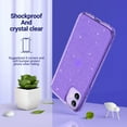 thumbnail image 5 of ULAK iPhone 11 Case, Cute Slim Shockproof Bumper Phone Case for Apple iPhone 11 6.1 inch for Women Girls, Purple Glitter, 5 of 7