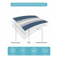 thumbnail image 5 of Navy Blue Grey Stripe Twin XL Size Down Alternative Comforter, Lightweight Comforter Quilt Bedding Set with Pillow Shams Minimalist Farmhouse Striped All Seasons Bed Comforter Duvet Insert 68"x98", 5 of 7
