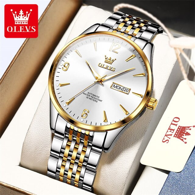 OLEVS New In Automatic Mechanical Watches for Men Business Man WristWatch Clock Original Men s Waterproof Watches Hot Sale Walmart