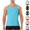 thumbnail image 1 of Sentmoon Men Tank Tops Undershirt and Sleeveless Crew Neck Summer Gym Shirts Men Solid Color Gym Loose Plus Size Men Clothing Hawaii for Running in Hot Weather Gray M, 1 of 9