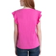 thumbnail image 5 of Ecothreads Women's 2-pack Flutter Sleeve Soft Organic Cotton Tee Top-Pink / L, 5 of 6