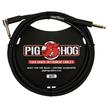 Pig Hog 6FT 1/4" - 1/4" Right Angle 8MM Instrument Cable