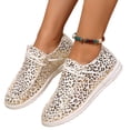thumbnail image 5 of Women's Leopard Canvas Sneakers, Low-Top Lace-Up Casual Shoes, Breathable Comfortable Flat Footwear for Daily Walking, 5 of 5