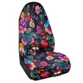 thumbnail image 2 of Uourmeti Front Seat Cover Machine Washable Microfiber, Compatible with Van Truck Seat, for Cars Trucks SUVs, Floral Butterfly Print, 2 of 7