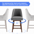thumbnail image 2 of ZAFLY 26" Counter Height Bar Stools, Leather Chairs with Backs, Barstools with Nailhead Trim, Retro Gray, 2 of 6
