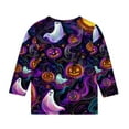 thumbnail image 4 of NAISIBABY Girls Halloween Shirts, 3/4 Sleeve Crewneck Spooky Pumpkin Causal Pullover Tees Multicolor 7T, 4 of 4