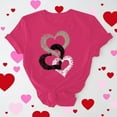 thumbnail image 2 of BLVB T-Shirts de la Saint-Valentin pour Femmes Cœur Mignon T-Shirts Graphiques Décontractés Col Rond Manches Courtes Hauts Cadeaux Tee pour Elle, 2 of 7