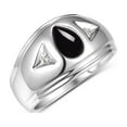 thumbnail image 3 of RYLOS Men's Rings Sterling Silver Pear Shape Tear Drop Cabochon Gemstone & Diamond Rings; Cabochon Onyx   Size 12, 3 of 5