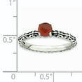 thumbnail image 3 of Red Agate Sterling Silver Antiqued Ring, 3 of 6
