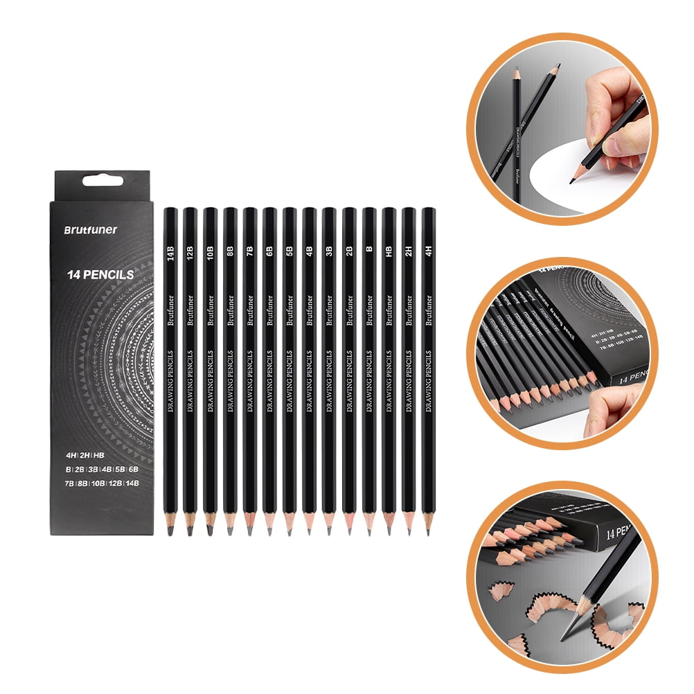 5 Count Sketch Pencil Collapsible Portable Lids Devices Black