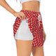 thumbnail image 1 of Balery Red Polka Dot Pantalones cortos deportivos para mujer con forro y dos bolsillos, elásticos, para entrenamiento, gimnasio, yoga-Small, 1 of 7
