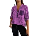 thumbnail image 2 of QIPOPIQ Blouse Décontractée en Mousseline pour Femme à Col en V à Manches 3/4 Hauts Liquidation, 2 of 7