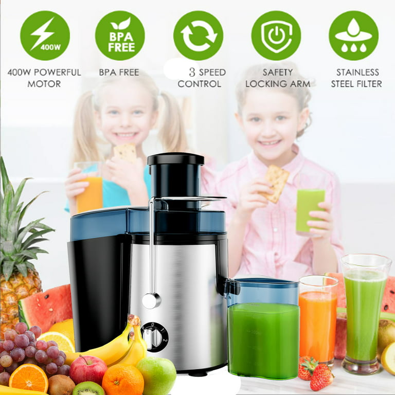 JUILIST Juicer, 1000W Large Power Juicer Extractor, Juicer Machine  Vegetable and Fruit with 76MM Wide Mouth Food Chute, Easy to Clean, 4S Fast  Juicing