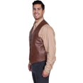 thumbnail image 3 of Scully 503-427-40 Mens Leather Wear Western Vest- Chocolate- Size 40, 3 of 3