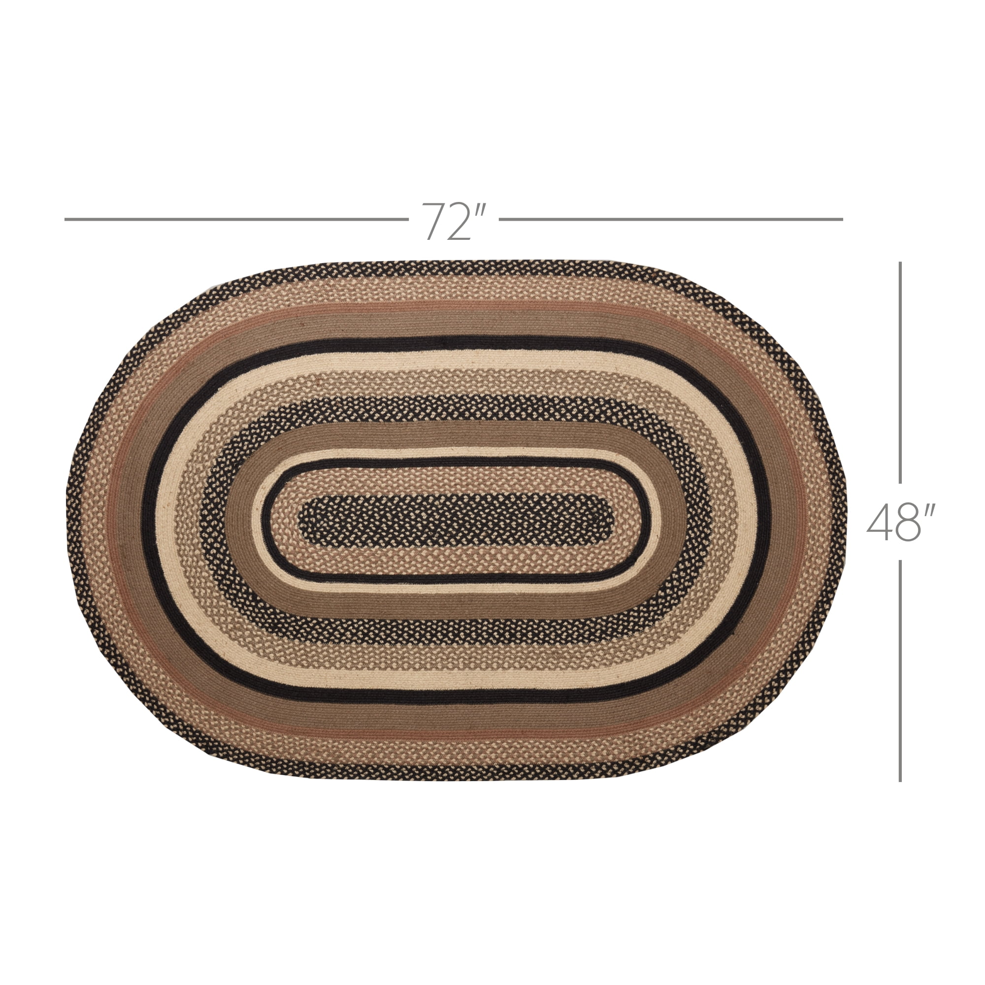 VHC Brands Sawyer Mill Jute Area Rug Farmhouse Country Style Floor Mat Non Skid Pad 48x72