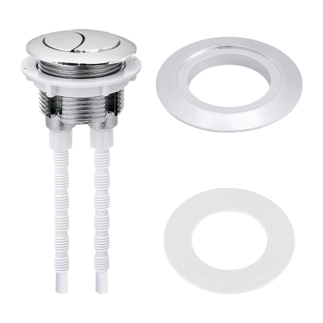 Botón de descarga de inodoro de doble pulsación, 38 mm, 48 mm y 58 mm, práctico accesorio redondo para tanque de inodoro, botón de descarga para baño Astilla