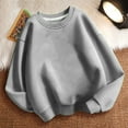 thumbnail image 4 of Vunhao Girls Sweatshirts Crop, Solid Crewneck Long Sleeve Casual Fashion Girls Pullover Tops on Sale Gray Size 9-10 T, 4 of 4