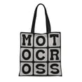thumbnail image 1 of KDAGR Canvas Tote Bag Squares Motocross Motorcycle Sport Word Squarepeg Moto Cross Reusable Handbag Shoulder Grocery Shopping Bags, 1 of 1