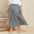 thumbnail image 5 of Nmnitkp Skirts for Women Fashionable Trends Women's Flowy Maxi Skirt Summer Pleated High Waisted Casual Long Skirts Stylish Prints Skirt （Plus Size）, 5 of 5